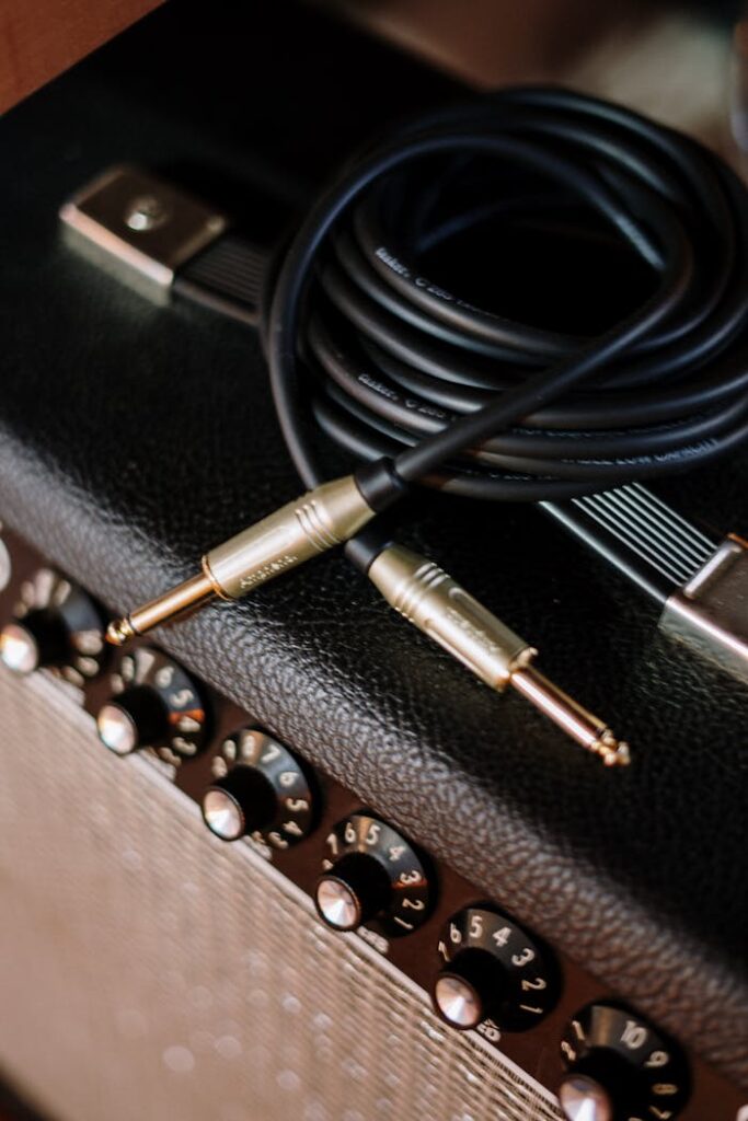 Black Audio Jack on Black Leather Textile